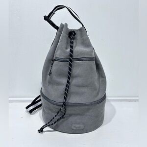Travelon Gray Unisex Cotton Canvas Coastal Cinch Bag & Insulated Cooler Backpack